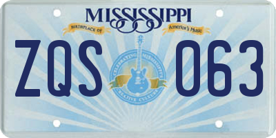 MS license plate ZQS063