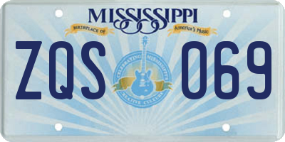MS license plate ZQS069