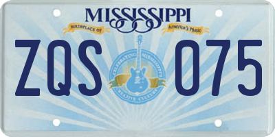 MS license plate ZQS075
