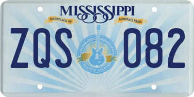 MS license plate ZQS082
