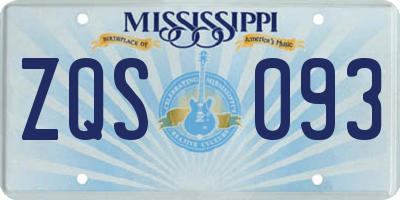 MS license plate ZQS093