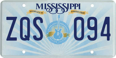 MS license plate ZQS094