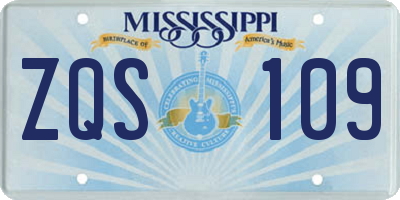 MS license plate ZQS109