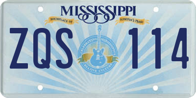 MS license plate ZQS114