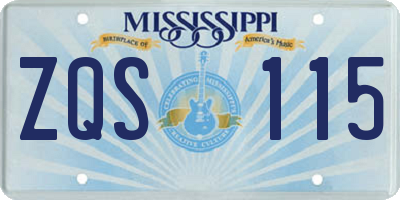 MS license plate ZQS115