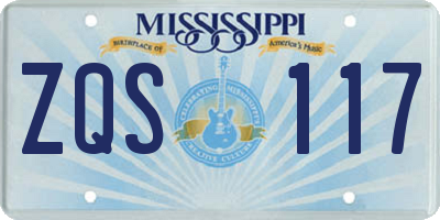 MS license plate ZQS117