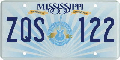 MS license plate ZQS122