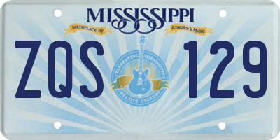 MS license plate ZQS129