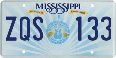 MS license plate ZQS133