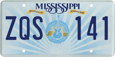 MS license plate ZQS141