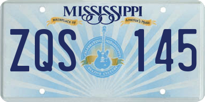 MS license plate ZQS145