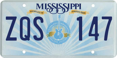 MS license plate ZQS147