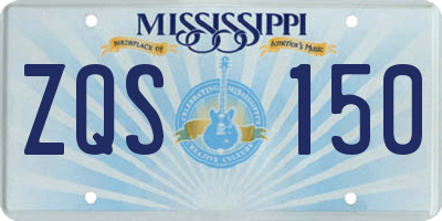 MS license plate ZQS150