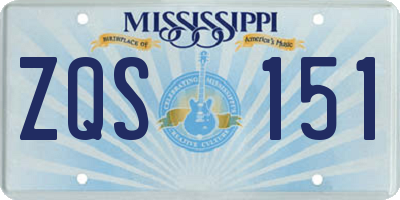 MS license plate ZQS151