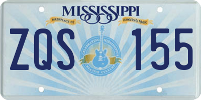 MS license plate ZQS155