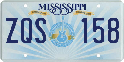 MS license plate ZQS158