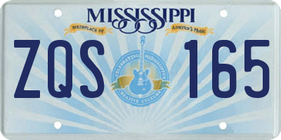 MS license plate ZQS165