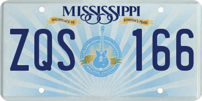 MS license plate ZQS166