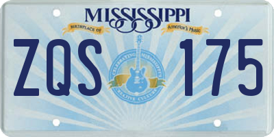 MS license plate ZQS175