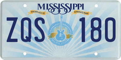 MS license plate ZQS180