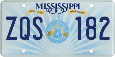 MS license plate ZQS182