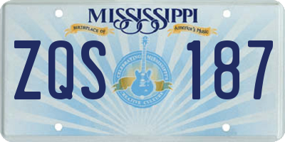 MS license plate ZQS187