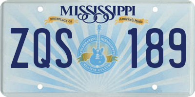 MS license plate ZQS189