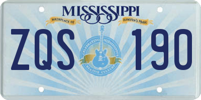 MS license plate ZQS190