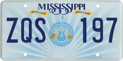MS license plate ZQS197