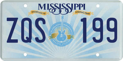 MS license plate ZQS199