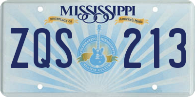 MS license plate ZQS213