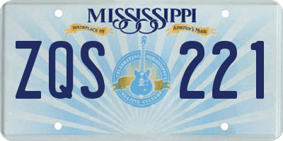 MS license plate ZQS221