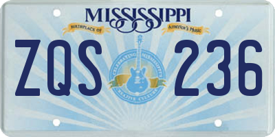 MS license plate ZQS236