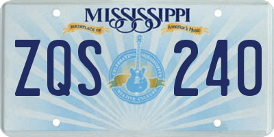 MS license plate ZQS240