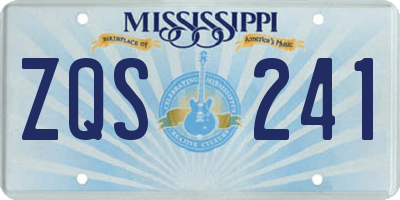 MS license plate ZQS241