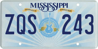 MS license plate ZQS243