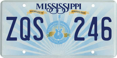 MS license plate ZQS246