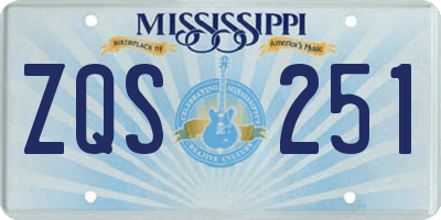 MS license plate ZQS251