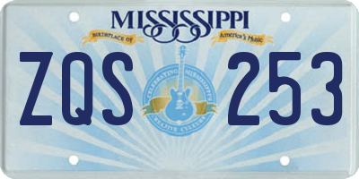 MS license plate ZQS253