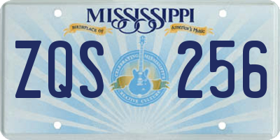 MS license plate ZQS256