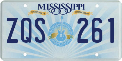 MS license plate ZQS261