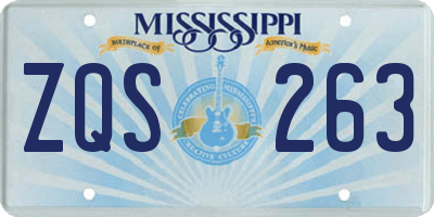 MS license plate ZQS263