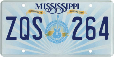 MS license plate ZQS264
