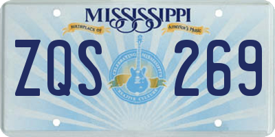 MS license plate ZQS269
