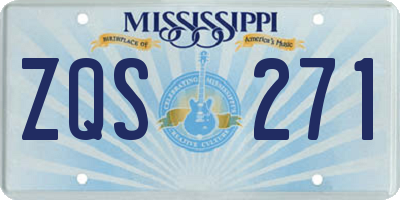 MS license plate ZQS271