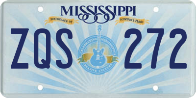 MS license plate ZQS272