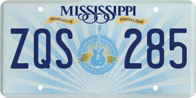 MS license plate ZQS285