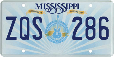 MS license plate ZQS286