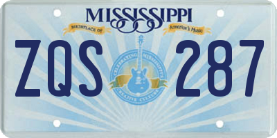 MS license plate ZQS287