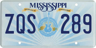MS license plate ZQS289